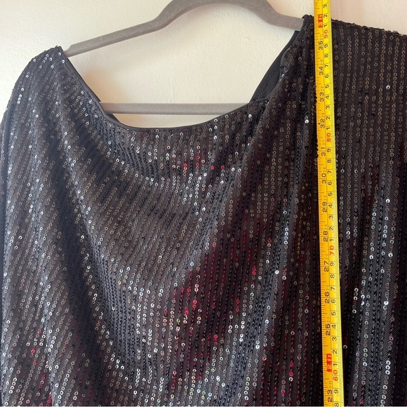SHEIN BAE Sequin Mini Dress L Batwing Off the Shoulder Party Dress NWT Holiday - Picture 6 of 12